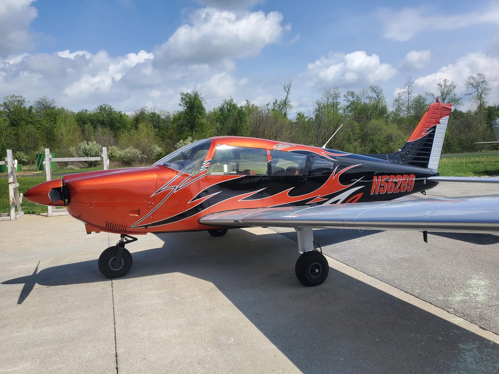 Finished flame-painted aircraft by Hangar 74
